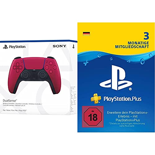 Sony PlayStation®5 - DualSense™ Wireless Controller Cosmic Red & PlayStation Plus Mitgliedschaft | 3 Monate | deutsches Konto | PS5/PS4 Download Code