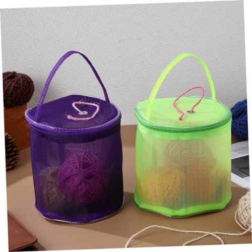 Bolsas de tejer LIFKOME de nylon con cremallera: 2 organizadores de malla para hilo y agujas 4