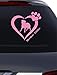 Blingelingshirts Auto Aufkleber Border Collie Herz mit Pfote rosa auch für Wand Fenster Wandaufkleber Laptop Wandtattoo rosa