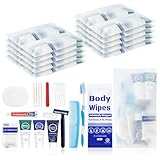 Travel Hygiene Kit Personal Toiletries Bulk, Disposable Homeless Care Package Supplies, Men Toiletry Set Cleaning Essentials Individually Wrapped for Camping, Travel, Relief, Charity (11-in-1, 50)