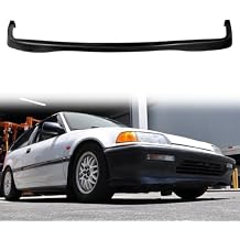 Front Bumper Lip Compatible with 1990-1991 Honda Civic Sedan & Hatchback, Unpainted Black JDM Style Polyurethane Front Lower Chin Spoiler Protector, 1 PC
