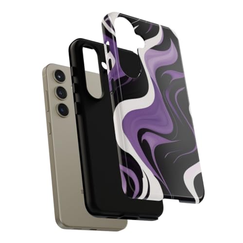 Coque rigide ondulée Samsung Galaxy S24 violette noir blanc