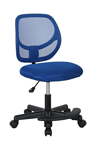 Amazon Basics Kids Adjustable Mesh Low-Back Swivel Study Desk Chair with Footrest, Blue Amazon Basics Kids Adjustable Mesh Low-Back Swivel Study Desk Chair with Footrest, Blue