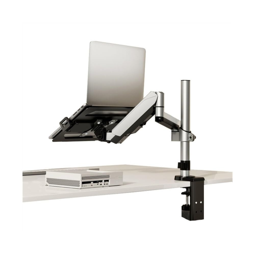 SaryEdge Height - Adjustable Monitor Stand Arm 2 in 1 Laptop Desk Mount with Tray for 17-32" Monitor and 12-17" Laptop, Holds 19.8 lbs, Fully Adjustable Laptop,