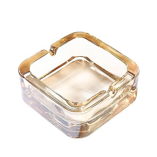 Crystal Square Glass Ashtray for Cigar Cigarettes Ash Tray Home