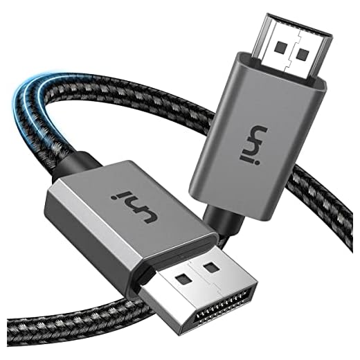 uni DisplayPort to HDMI 4K Cable 6.6FT, High Speed(1440P@60Hz 1080P@120Hz) Unidirectional DP to HDMI Cable Cord [Aluminum Shell, Nylon Braid] Compatible with HP, DELL, GPU, AMD, NVIDIA etc.