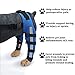 Dog Knee Brace Adjustable Dog Double Rear Leg Brace with Metal Hinged Flexible Support and Reflective Seat Belts Dog Acl Brace Hind Leg Blue (L)