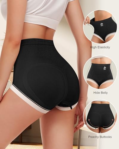 Image of Women's High Waisted Underwear Tummy Control Ladies Panties Postpartum Briefs Breathable Full Coverage 4 Pack