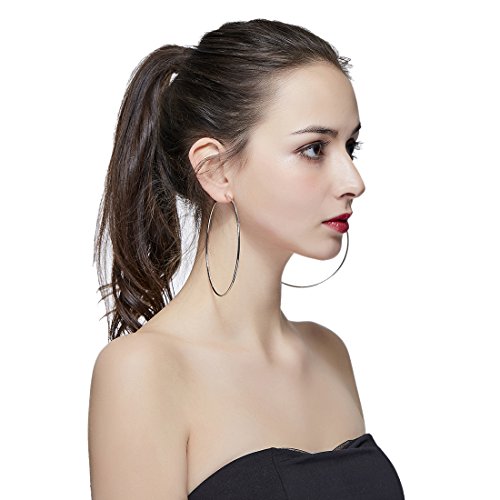 Hypoallergenic Extra Large Basketball Hoop Earrings for Women Men - Big Thin Hoop Earrings3
