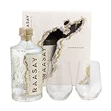 Isle of Raasay Gin Gift Set | 70cl, 46% ABV | Isle of Raasay Scottish Island Gin | Branded Gin Glasses | Gin Gift Pack