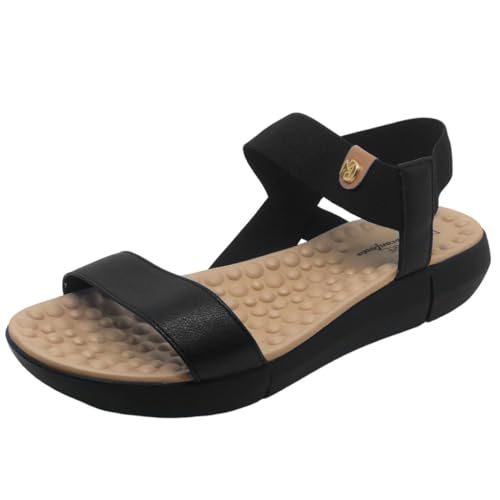 Sandália Feminina Modare ortopédica de elástico 7142.132 (Preto, BR, Adulto, Numérico, 35)