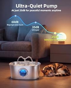 SohoTeco 3.2L/108oz Stainless Steel Cat Water Fountain Pet Fountain — photo 6 of 6