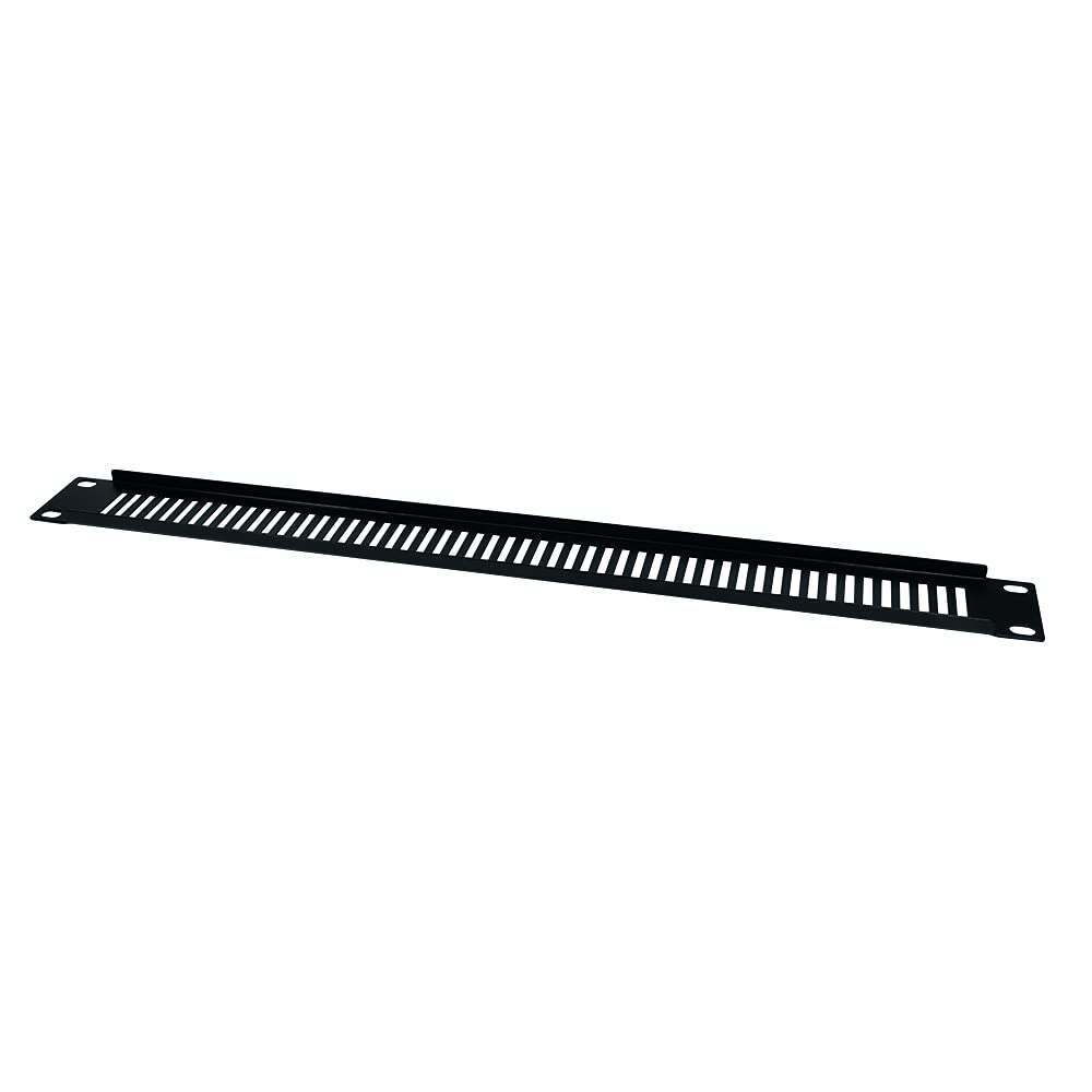 LogiLink PN111B Panneau Aveugle Perforé 19" 1U – Tôle Acier 1,2 Mm Ventilation, Noir RAL 9005 Pour Armoire Rack Serveur