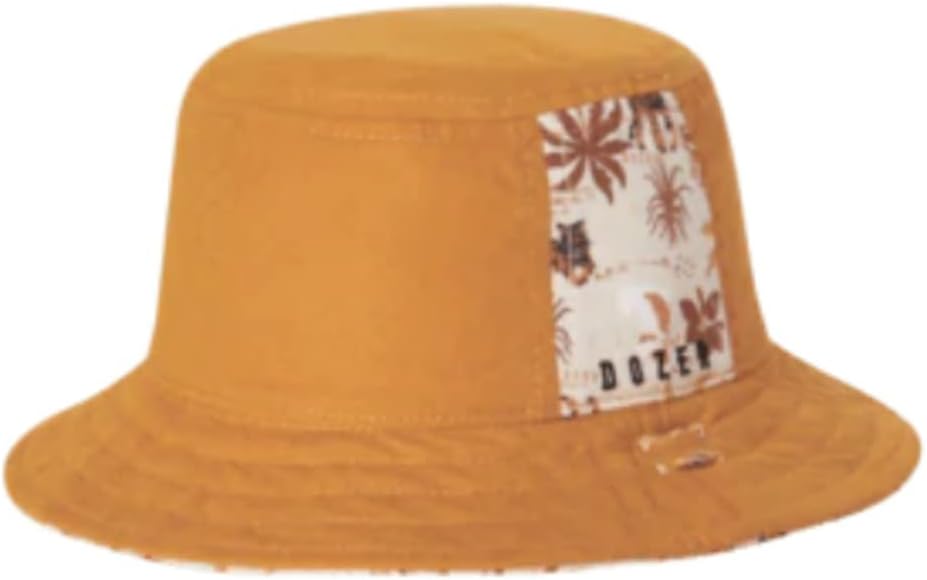 DOZER Baby Boys Natural Reversible Bucket HAT Leo Size 0-12 Months 17 INCHES