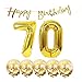 Chaungfu 70th Birthday Decoration Happy Banner Balloons 70 Years Old Birthday Party Supplies Helium Balloons Number 70 Balloons Latex Balloon Foil Balloon, 70th Gold Birthday Party Decoration
