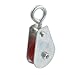 Aexit 0.3 Ton Material Handling Swivel Single Red Sheave Lifting Rope Pulley Silver Snatch Blocks Tone Shell