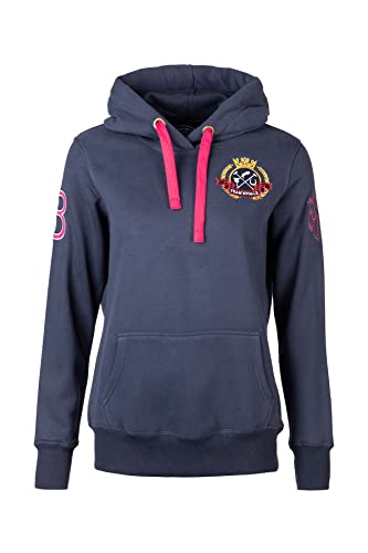Image of Rydale Ladies Emblem Hoodie Women's 100% Cotton Hoody Overhead Hooded Sweatshirt Jumper 2 Colours (Navy, 16)