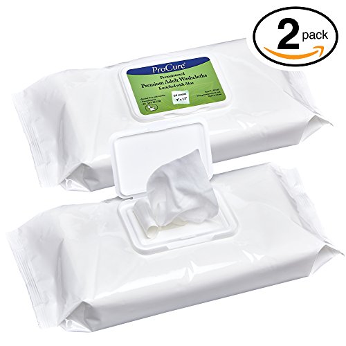 Disposable Wet Adult Wipes, 128 Pack - Pre Moistened Soft Washcloths for Elderly