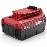 Futurebatt 1-Pack High-Output 6.0Ah Battery 20V for Porter Cable Lithium Max 20-Volt Power Tools PCC685L PCC680L PCC682L Batteries