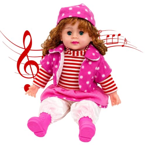 Image of SHAKTISM Poem Doll Small Singing Songs Doll - 50 cm Big Size Musical Plush Soft Doll with Sound, Cute Clothing Doll Toy for Kids & Toddlers, Gift for Girls Age 1-6 Years (Red)