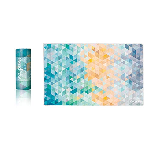 Yoga Design Lab The Hand Towel | Premium Quick Dry Colorful Eco Printed Fitness Towel | Designed in Bali | Non Slip Ideal for Bikram, Hot Yoga, and Outdoor Sports | Soft, Cute! (Tribeca Flow)