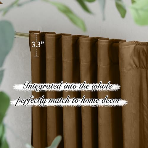 PONY DANCE Velvet Curtains 84 inch for Living Room - Soundproof Classic Solid Curtains for Bedroom,Set of 2 Panels,Brown,52Wx 84L by PONY DANCE - Image 8