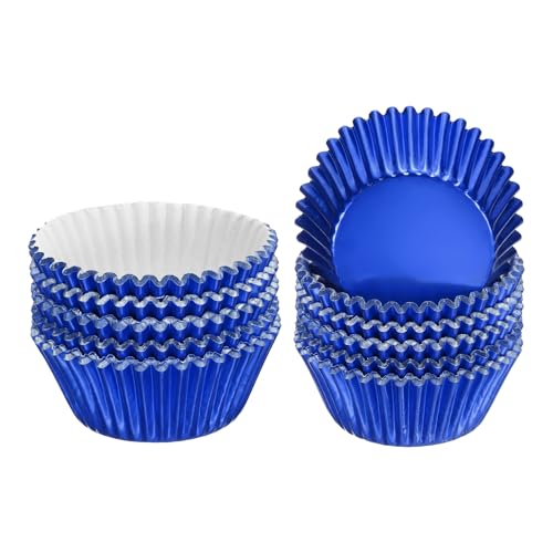 Caissettes à muffins métallisées bleu de taille standard haut de gamme - 2