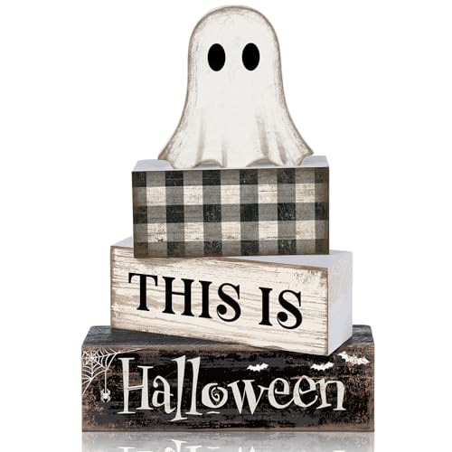 Lineshading 4 Pcs Halloween Table Decor For Home Ghost Tiered Tray Decor