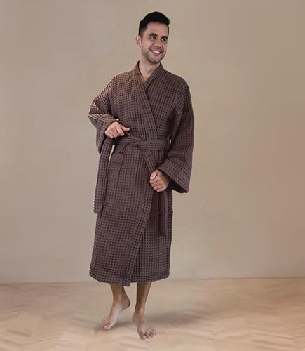 Image of Luxury Organic Japanese Cotton Hotel & Spa Waffle Bathrobe for Men and Women (Hooded /Kimono)