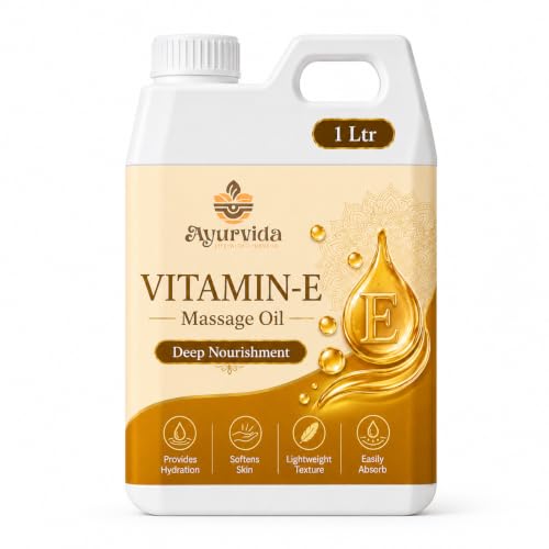 Image of Vitamin E Body Massage Oil 30,000 IU - Nourishing Oil for Dry Skin, Stretch Marks, Skin Glow & Full Body Care | 1Ltr