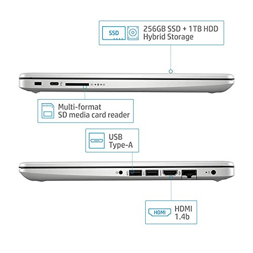 Image of HP 14 10th Gen Intel Core i3 Processor 14 inches FHD Business Laptop, 4GB /1TB HDD /Windows 10 Home /MS Office (Natural Silver /1.47Kg), 14s-cf3006tu
