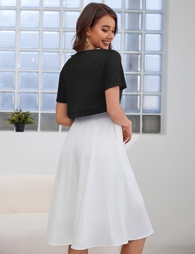 a.Jesdani Women's Versatile Open Front Lightweight Short Sleeve Bolero Shrug Cardigan S-1X3