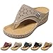 Sandals for Women 2025,Summer Shoes for Women,Orthopedic Wedge Sandals Flip Flops with Arch Support Summer Casual Dressy Comfortable Wedge Shoes,Sandalias De Mujer Plataforma Beige