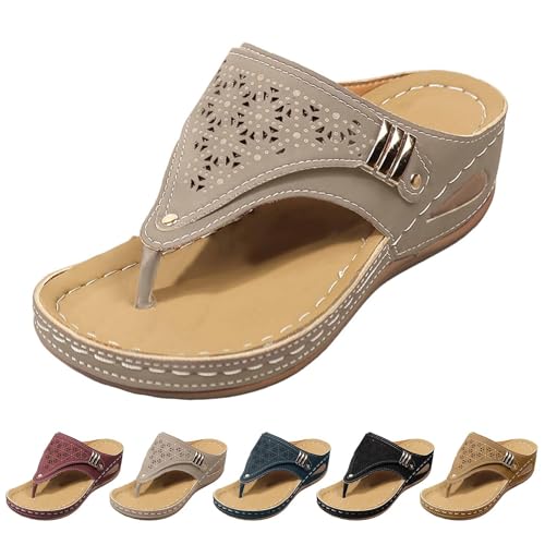 Orthopedic Sandals for Women 2025 Summer Comfortable Sandals Arch Support Wedge Flip Flops Sandals2