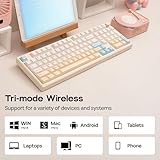 EPOMAKER Galaxy100 Lite QMK/VIA Aluminum Keyboard, 8000mAh, Numpad, Wired/BT/2.4Ghz, Hot Swap, Creamy Sound, RGB, Gasket, Wireless Gaming Keyboard (Creamy White, Wisteria Linear Switch) - Image 6