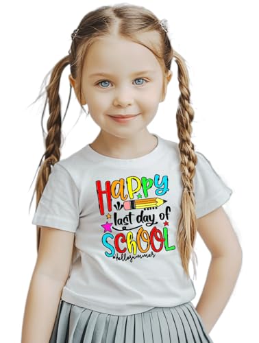 Image of hrcfbk Kids Toddler Little Boys Girls Last Day of School T-Shirt End of School Year Summer Holiday Shirt