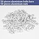 50 Sets Gewächshausmuttern und -Schrauben,Aluminium Gewächshaus Sechskantmuttern und Vierkantschrauben für die Reparatur von Gewächshäusern Notwendiges Zubehör (50pcs Square Screw)