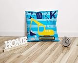 Suesoso Yellow Truck Pillow Cover 16X16 Cute Pillow Cover Tractor Truck Excavator Farmhouse Pillow C