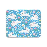 Msyxl Cute White Rabbit Blue Coffee Mat 12'x16' Hide Stain Super Absorbent Dish Drying Mat Pad Coffee Bar Accessories for Kitchen Counter