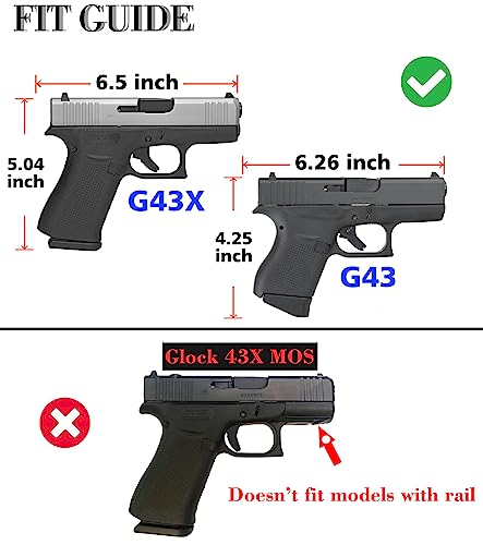 Gun Holster For Glock 43X(Not For Mos), Glock 43, Owb Paddle Holster, Tactical Holster, Outside Waistband Belt Carry Polymer Holster With Trigger Release, 360° Adjustable G43 Holster - Right Handed #TOP2