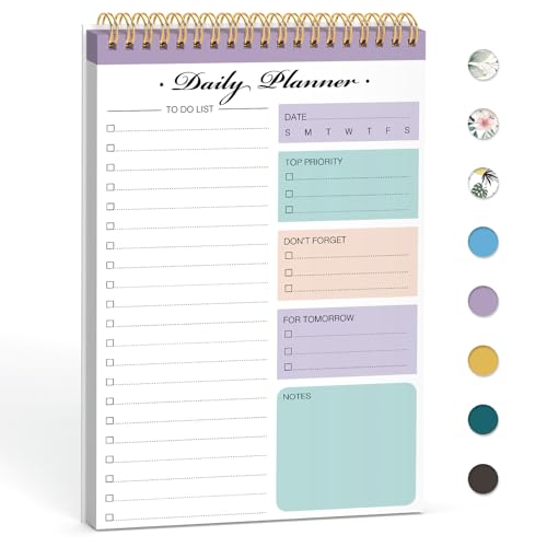 To Do List Notepad, To Do List Notebook for Work with 52 Undated Sheets, 6.7'×10.1', Daily To Do List Planner, Checklist Organizer Notebook for Office, Home and School- Purple