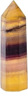 1 UNID Piedra Natural Fluorita Amarilla Punto de Cristal Varita Cuarzo Decoración Del Hogar Obelisco Pulido 50-80mm Piedra Feng Shui Decoración Cristal ( Color : Yellow Fluorite , Size : 50-60mm )