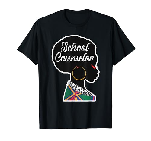 School Counselor Woman African American Roots Afro Hair Camiseta