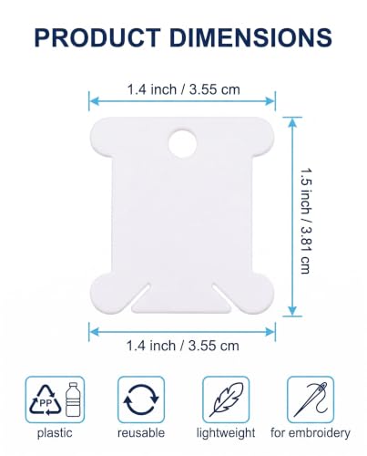 UXEWKL 50 pièces Bobine Plaque de Fil en Plastique, Croix, Canette, Rangement Fil, Cartes de Rangement pour Fil à Coudre Bricolage Artisanat DIY storage – vue 5