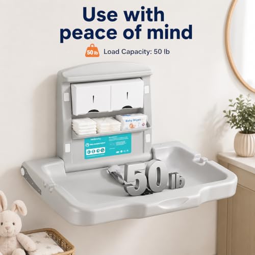 Image of Wall Mounted HDPE Fold-Down Baby Changing Station