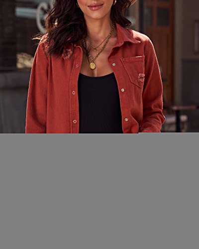 luvamia Womens Denim Jacket Distressed Button Down Jean Shirt For Women Ripped Shacket Coat4