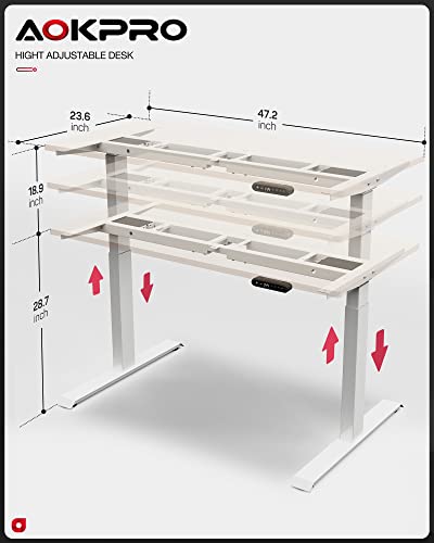Aokpro Standing Desk Frame, Dual Motor Electric Adjustable Standing Desk Electric Stand Up Desk Frame Height Adjustable Table Legs Sit Stand Desk Frame Ergonomic Standing Desk For Home And Office #TOP1