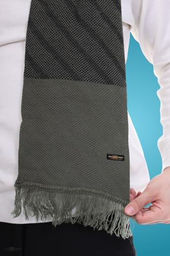 Image of Pick Ur Needs Premium Men's Warm And Stylish Woolen Muffler Angoora With Solid Color Plain Design And Stylish Tussles Ends Muffler For Men