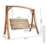 Hollywoodschaukel Gomera Gartenschaukel aus Lärche TEAKFARBEN Holzschaukel Lärchenholz - 2