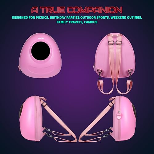 Image of Hookaba GlowBuddy LED Eyes Backpack 13L | Kids Smart Bag with App Control, Programmable Screen & Water Resistant | for School, Picnic, Travel | Mini Digital Daypack for Girls & Boys (Pink)